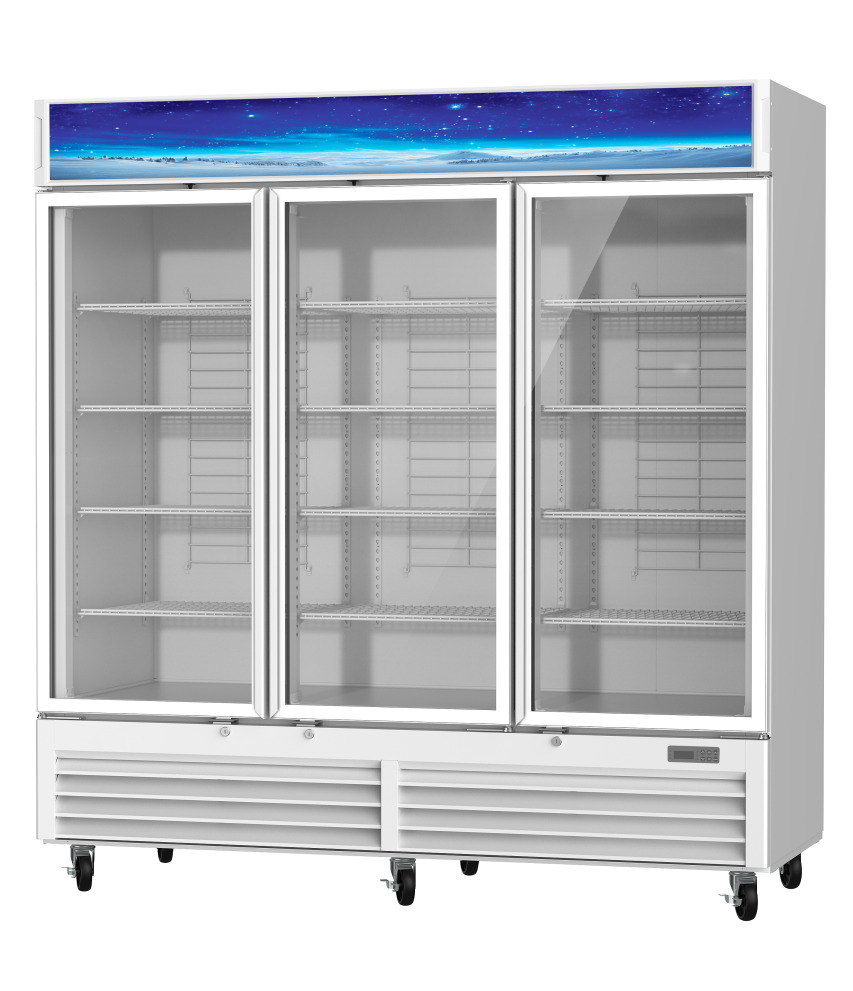 Blue Air BGF72W-HC 3-Door Glass Door Merchandiser Freezer – White
