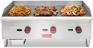 WESTLAKE EGG-36S Gas Griddle 36" 3-Burner 90,000 BTU Stainless Steel