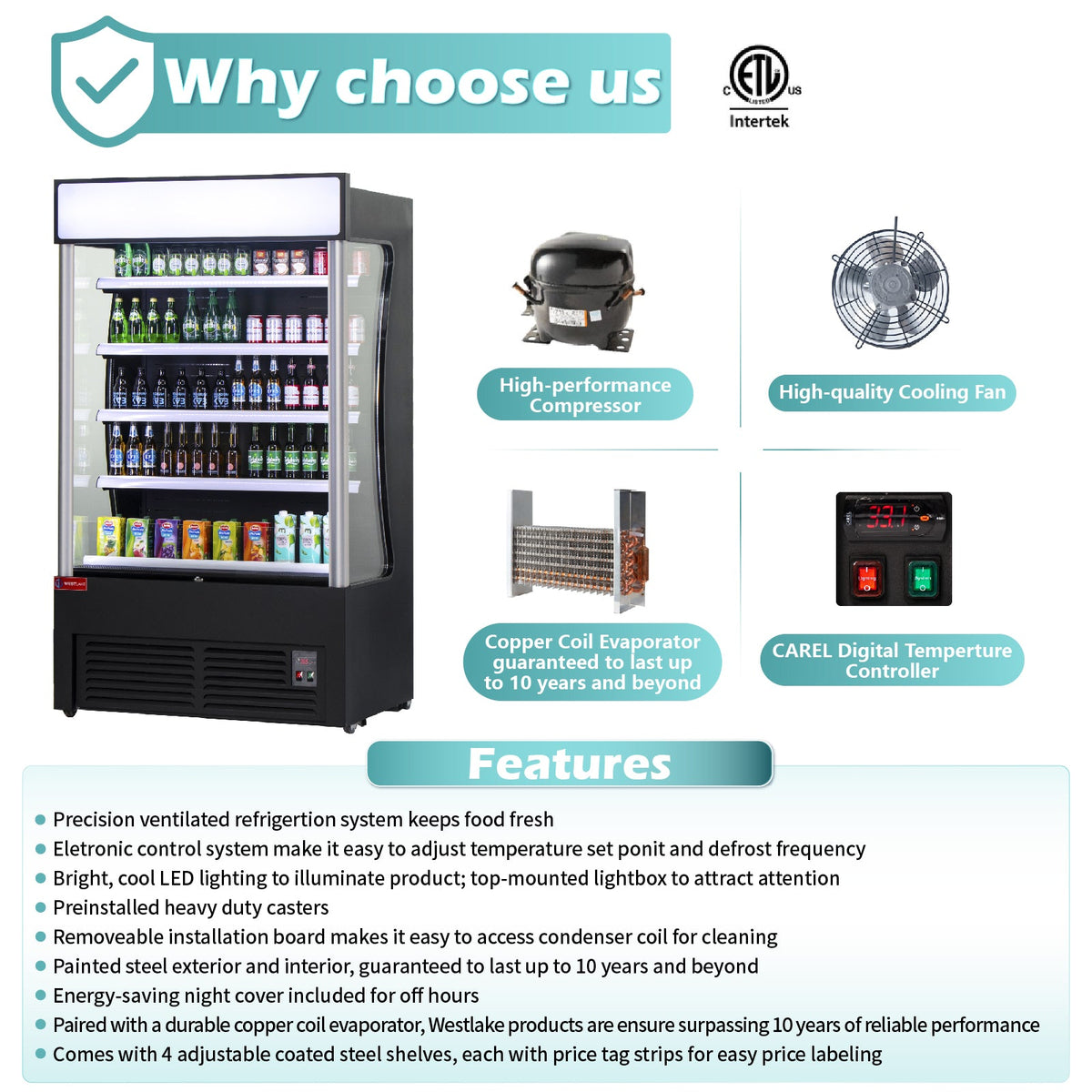 WESTLAKE LD3-2Z-C4 Open Air Merchandiser 46"W 26"D
