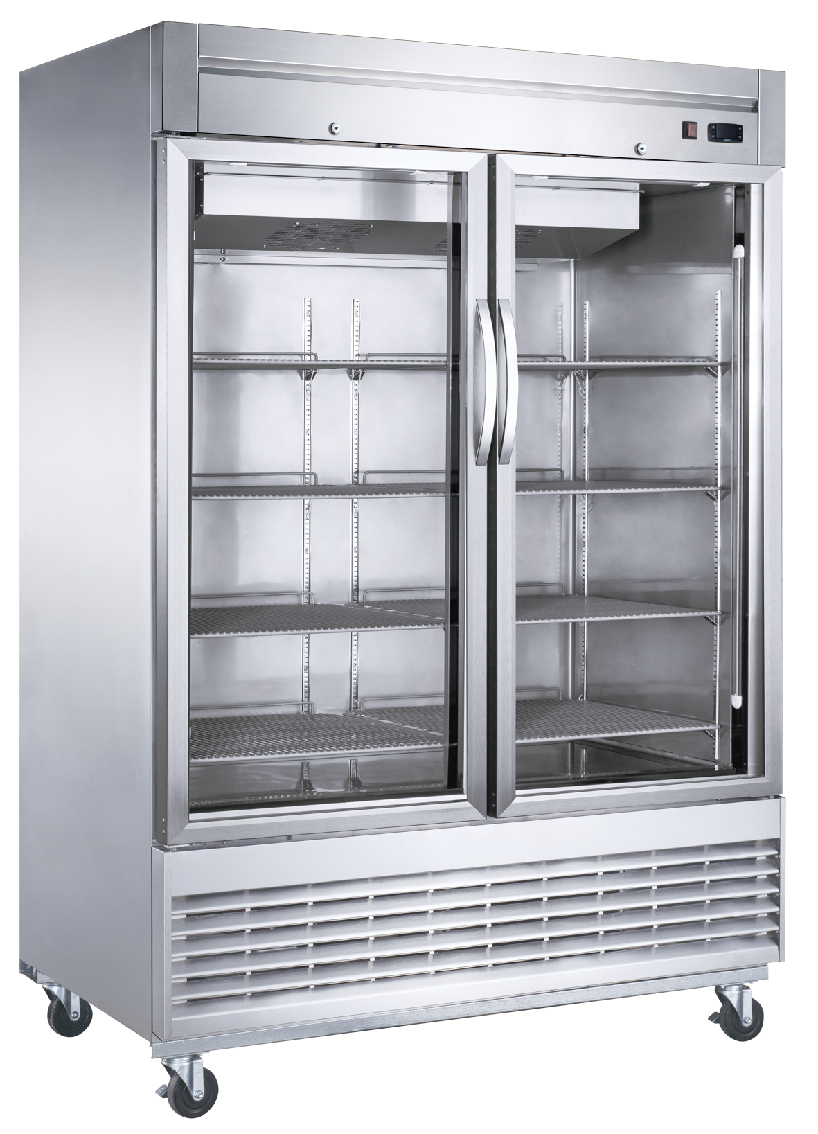 Dukers D55F-GS2 double glass door bottom mount reach-in freezer