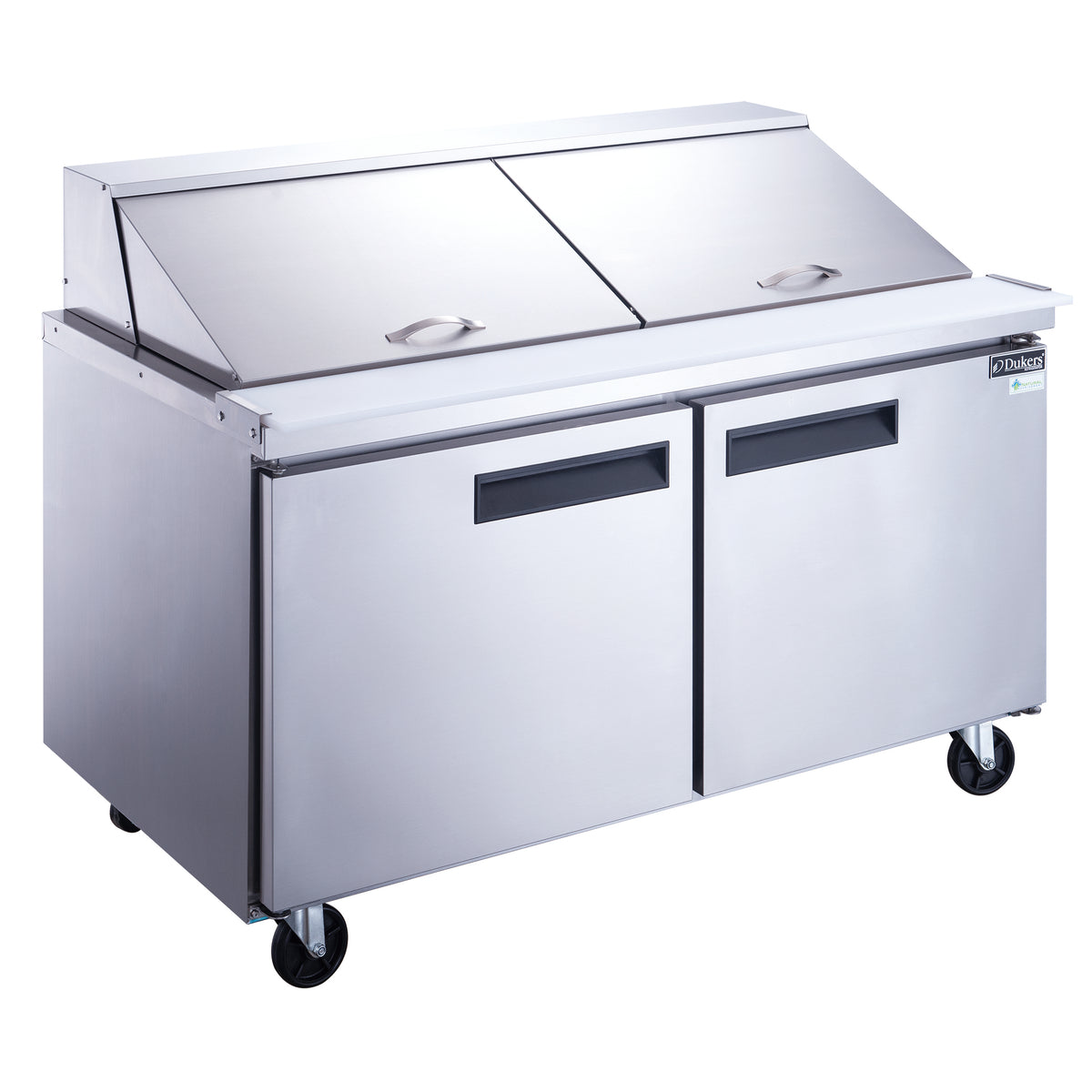 DUKERS DSP60-24M-S2 Double Door Salad Prep Station Refrigerator, Mega Top