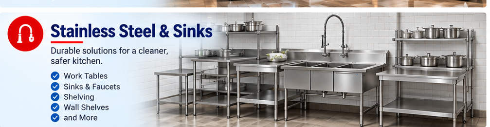 Stainless steel and sinks banner