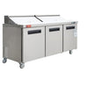 WESTLAKE WKSR-72B Prep Table 72" 3-Door 20 Cu.ft Stainless Steel