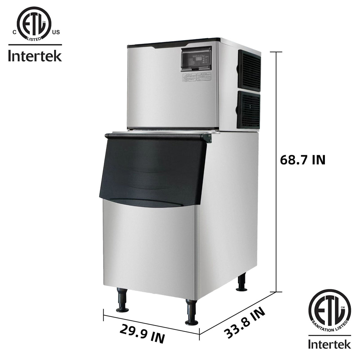WESTLAKE SK-529 Ice Machine 500 lb. Air Cooled Cube Ice Maker with 440 lb. Bin