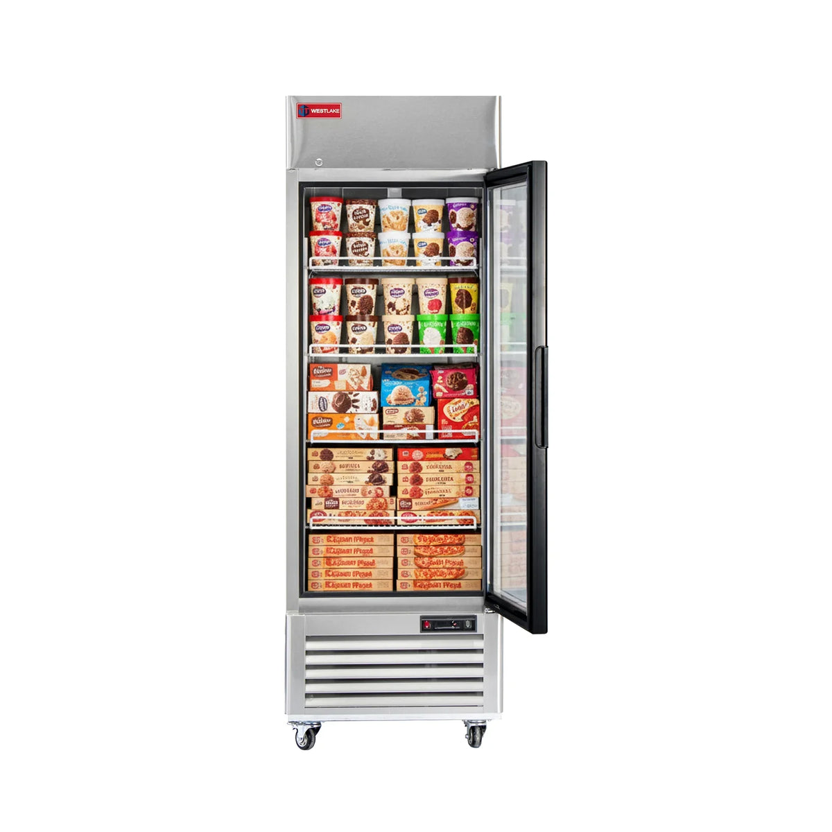 WESTLAKE WK-23FG Reach-In Freezer Merchandiser 27" 1-Glass Door 23 Cu.ft Stainless Steel