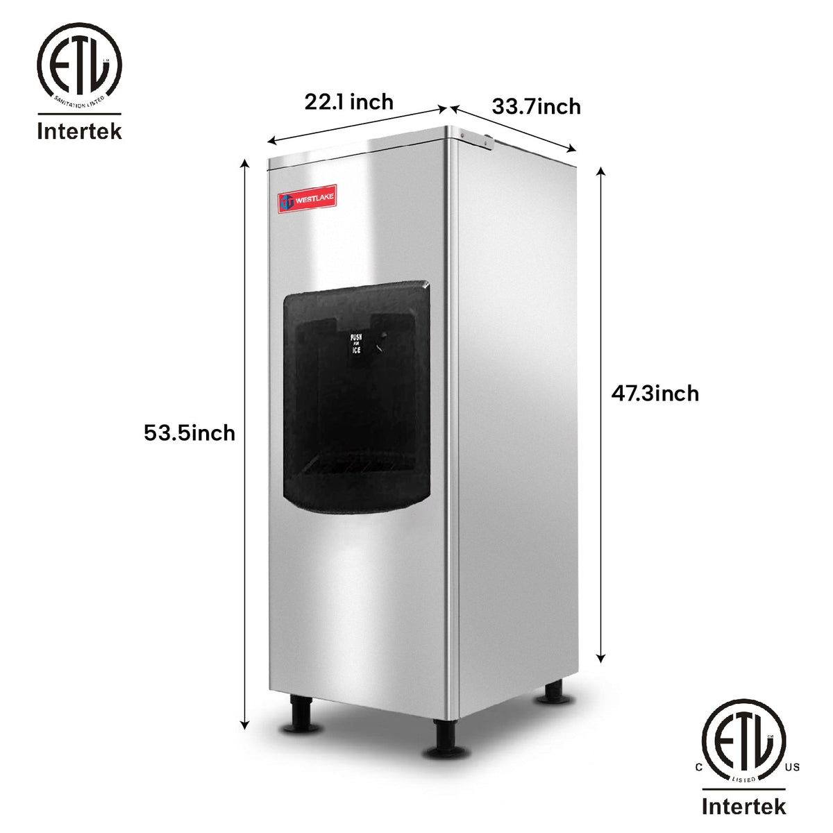 WESTLAKE HD-130B Touchless Ice Dispenser 130 lb Storage