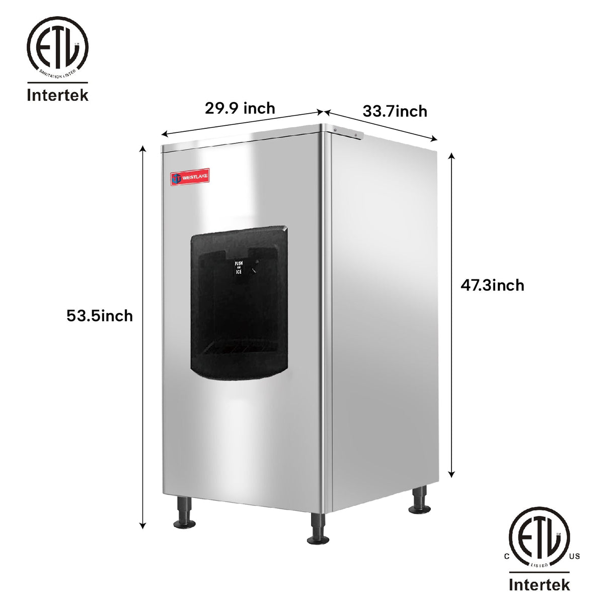 WESTLAKE HD-220B Touchless Ice Dispenser, 220 lb Storage