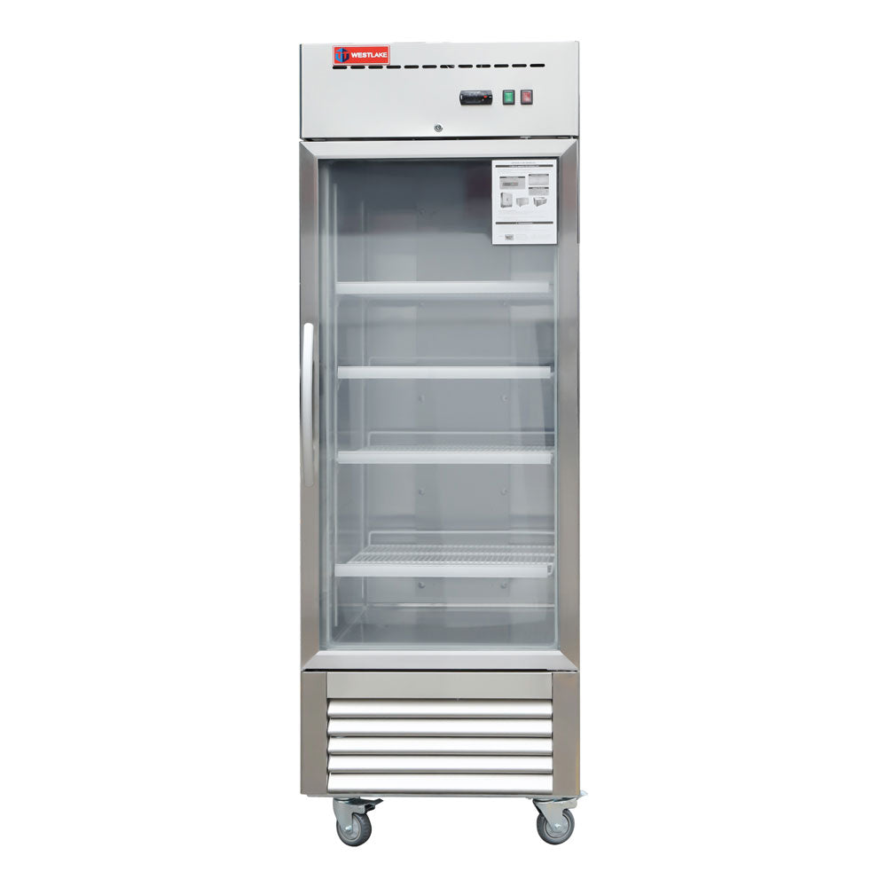 WESTLAKE WKR-23BG Reach-In Refrigerator Merchandiser 27" 1-Glass Door 23 Cu.ft Stainless Steel