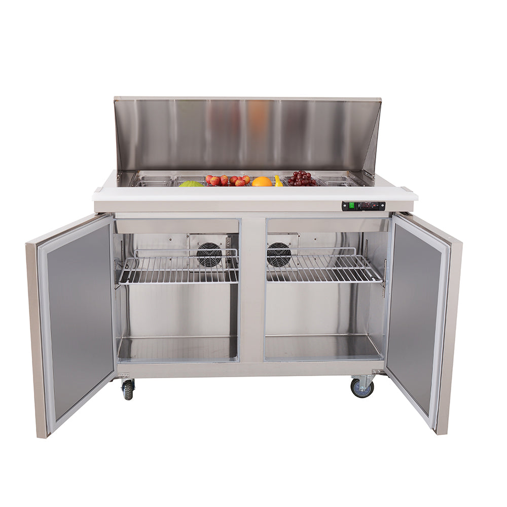 WESTLAKE WKSR-48BM Mega Top Prep Table 48" 2-Door 18-Pan 12.9 Cu.ft