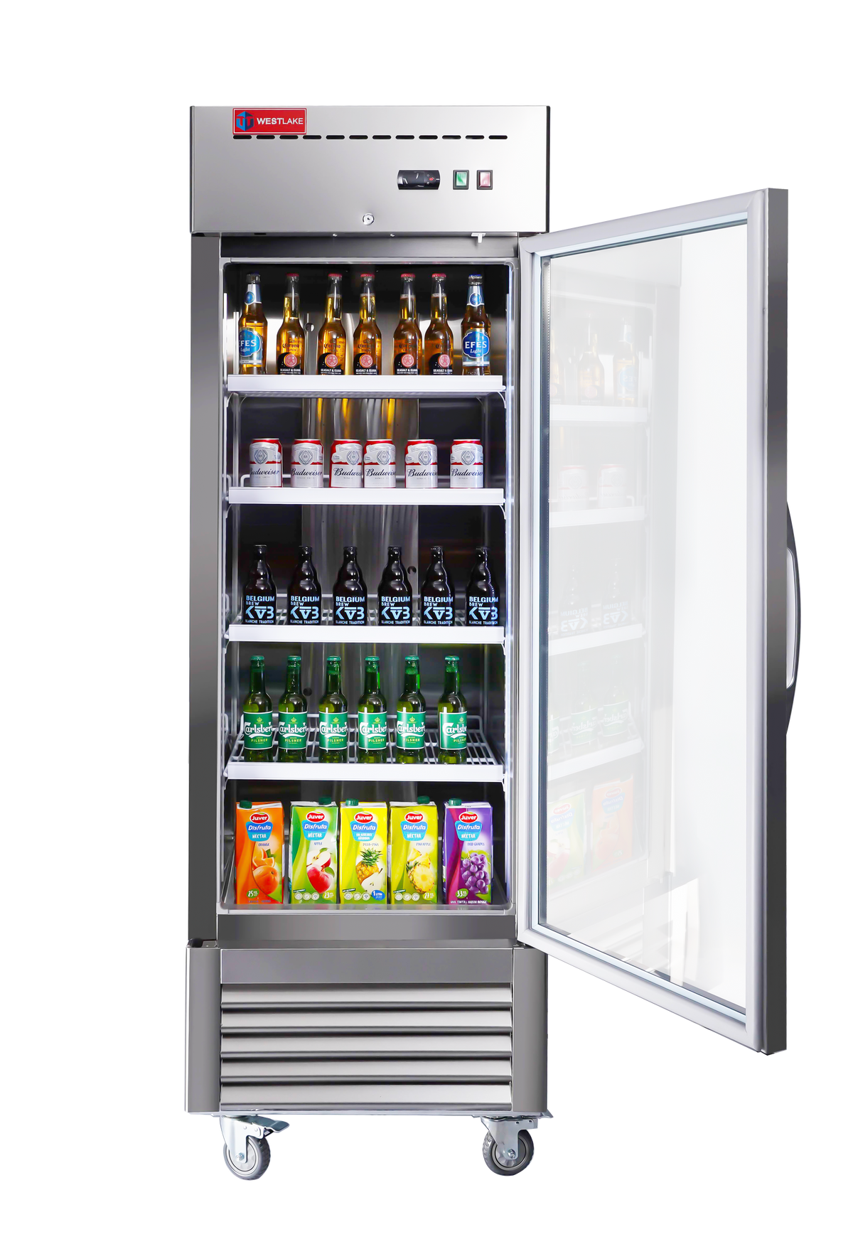 WESTLAKE WKR-23BG Reach-In Refrigerator Merchandiser 27" 1-Glass Door 23 Cu.ft Stainless Steel