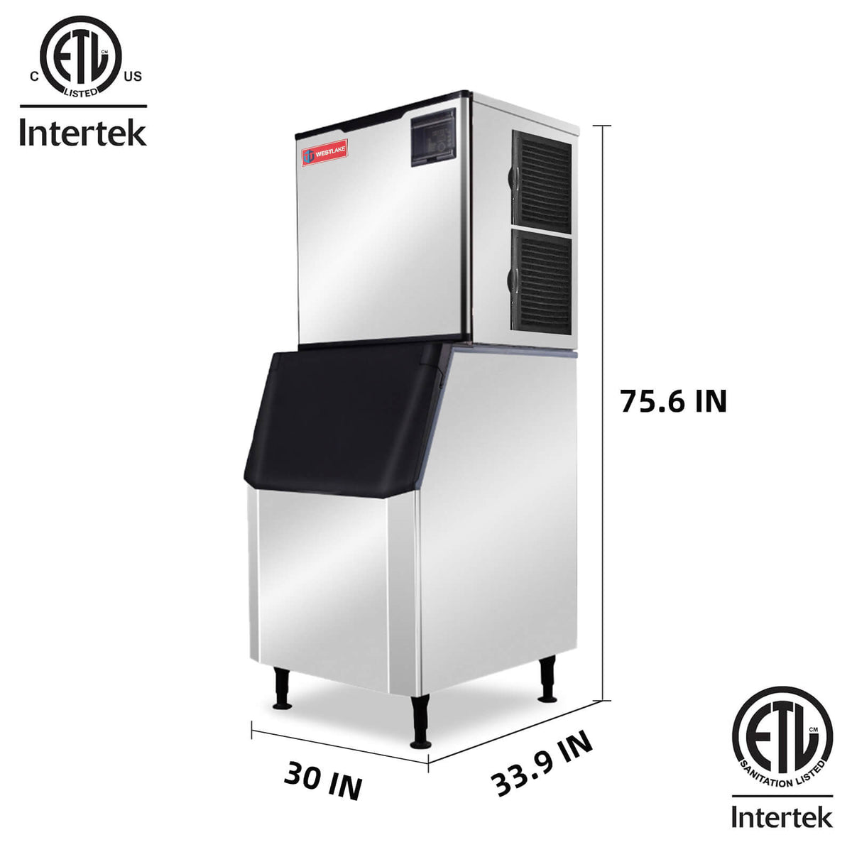 WESTLAKE SK-1029 Ice Maker Machine 1000 lb/Day with 440 lb Bin