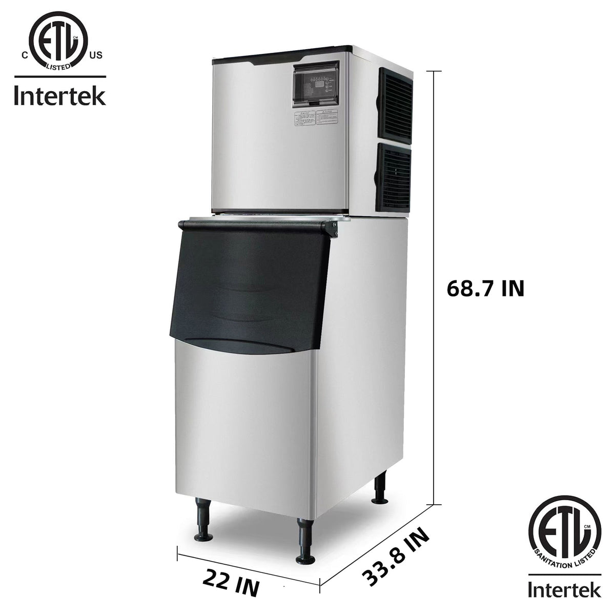 WESTLAKE SK-329 Ice Machine 350 lb. Air Cooled Cube Ice Maker with 308 lb. Bin