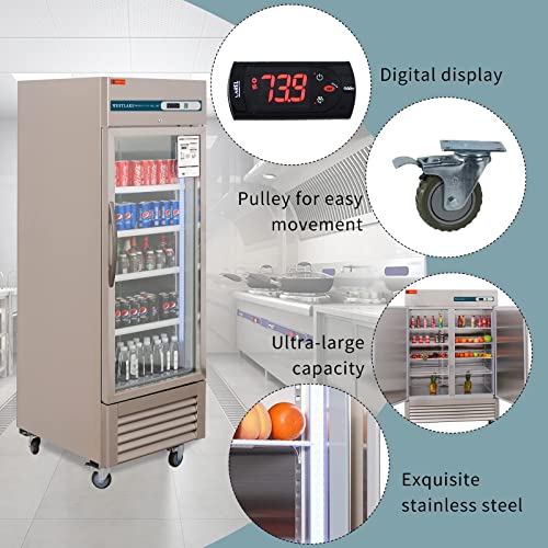 WESTLAKE WKR-23BG Reach-In Refrigerator Merchandiser 27" 1-Glass Door 23 Cu.ft Stainless Steel
