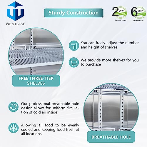 WESTLAKE WKSR-27B Prep Table 27" 1-Door 8-Pan Stainless Steel