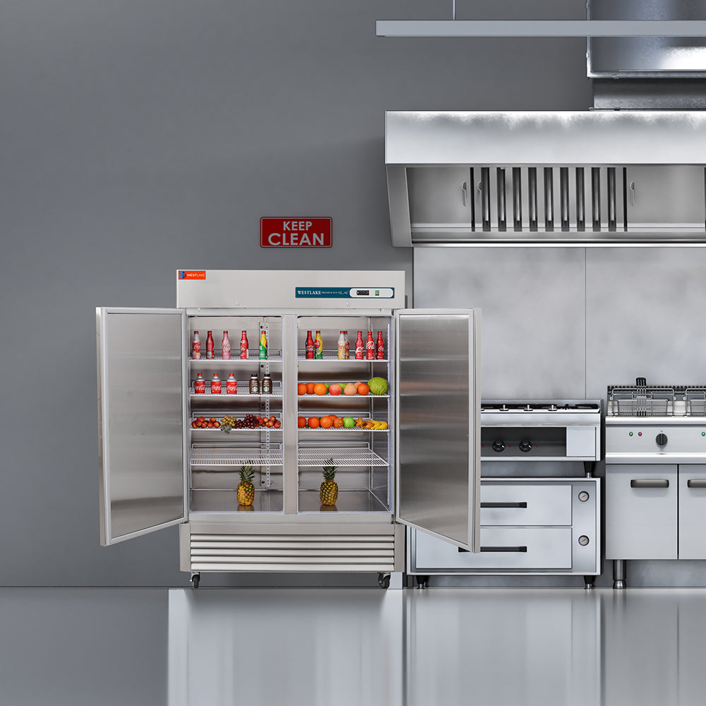WESTLAKE WKF-49B Reach-In Freezer 54" 2-Door 49 Cu.ft Stainless Steel