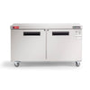 Commercial Undercounter Freezer, WESTLAKE 60" Double Door Stainless Steel Lowboy Worktop Freezer 14.8 Cu.ft