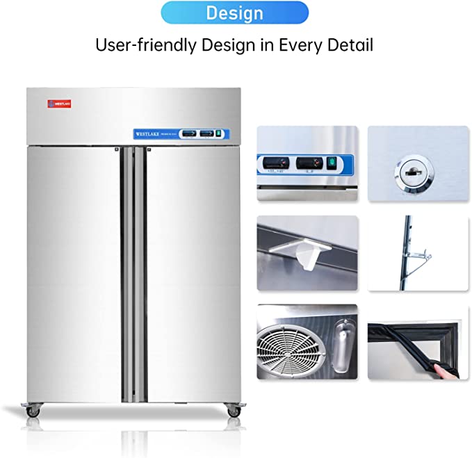 WESTLAKE WK-48RF 48" 2-Door Refrigerator Freezer Combo, 36 Cu.ft