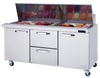 Blue Air BLMT72-D2M-HC 2-Door Mega Top Sandwich Prep Drawer