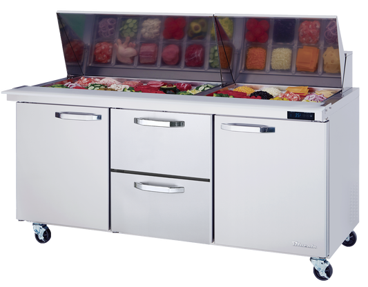Blue Air BLMT72-D2M-HC 2-Door Mega Top Sandwich Prep Drawer