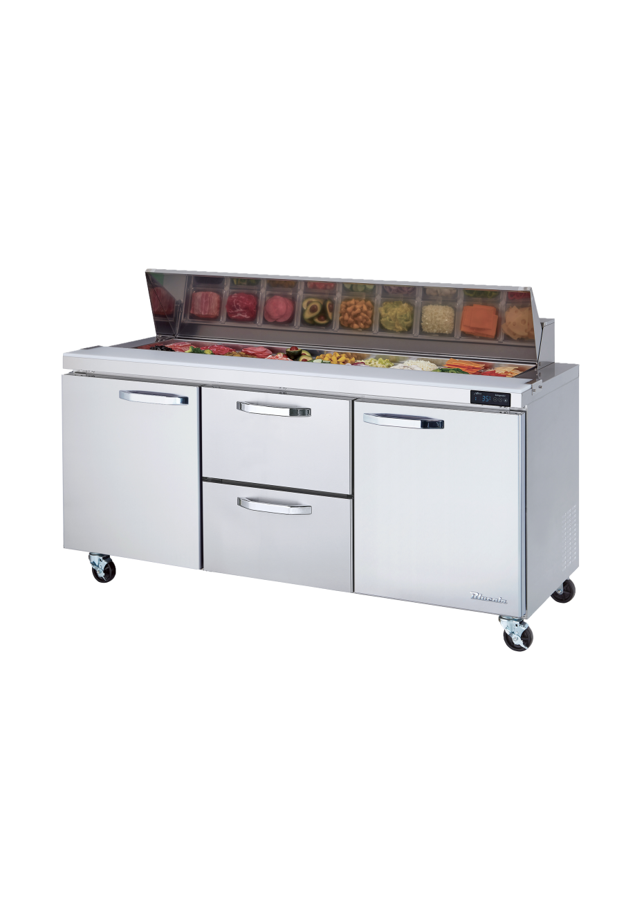 Blue Air BLPT72-D2M-HC 2-Door Sandwich Prep Drawer