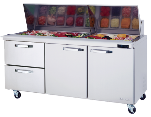 Blue Air BLMT72-D2L-HC 2-Door Mega Top Sandwich Prep Drawer