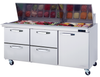 Blue Air BLMT72-D4LM-HC 1-Door Mega Top Sandwich Prep Drawer