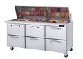 Blue Air BLMT72-D6-HC 0-Door Mega Top Sandwich Prep Drawer