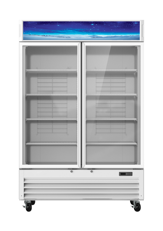 Blue Air BGM49W-HC 2-Door Glass Door Merchandiser Refrigerator – White