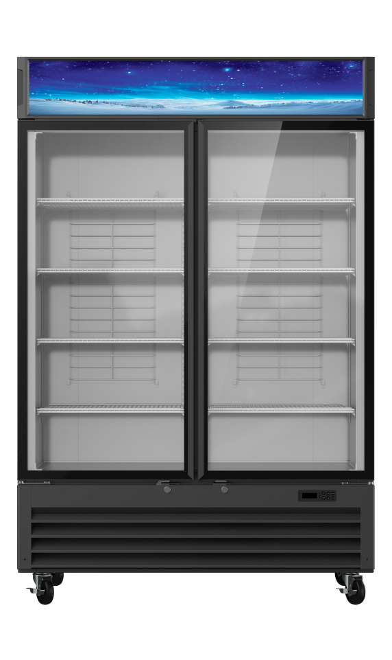 Blue Air BGM49B-HC 2-Door Glass Door Merchandiser Refrigerator – Black