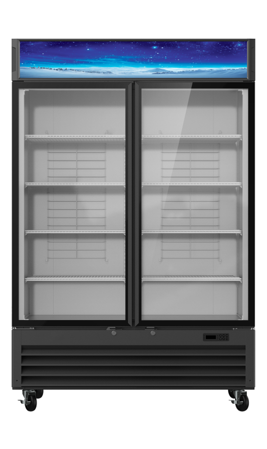 Blue Air BGM49B-HC 2-Door Glass Door Merchandiser Refrigerator – Black