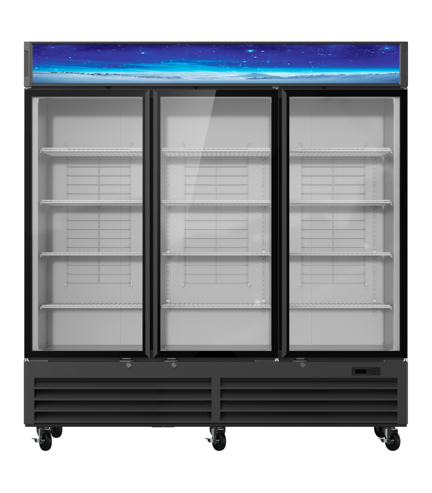 Blue Air BGM72B-HC 3-Door Glass Door Merchandiser Refrigerator – Black