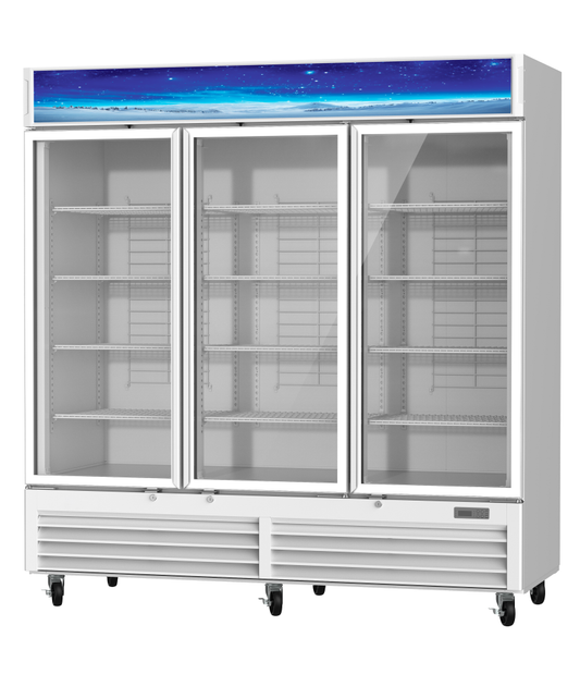 Blue Air BGF72W-HC 3-Door Glass Door Merchandiser Freezer – White