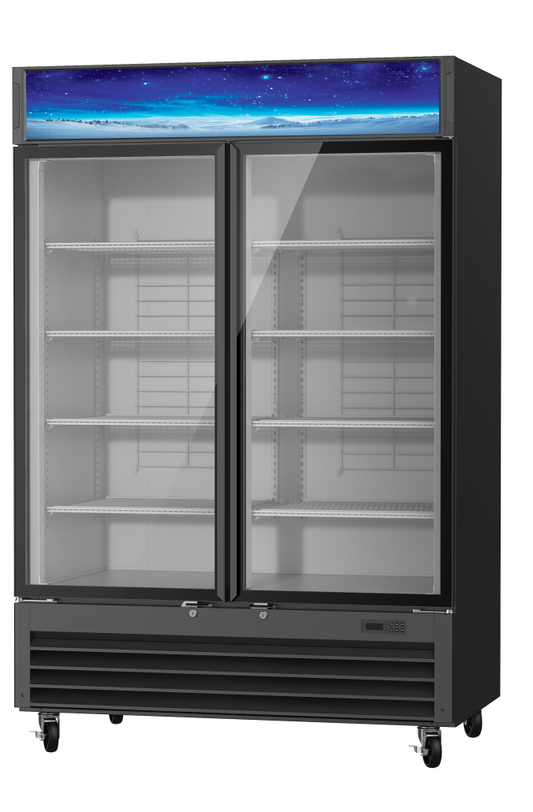 Blue Air BGF49B-HC 2-Door Glass Door Merchandiser Freezer – Black