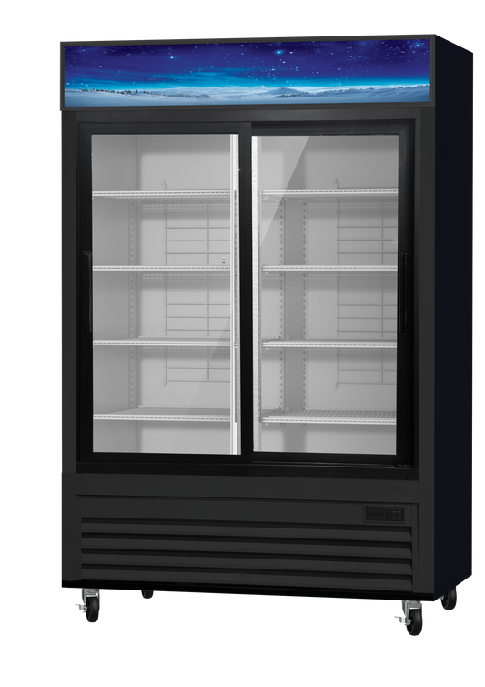 Blue Air BGM47SLB-HC 2-Door Glass Door Merchandiser Refrigerator – Black