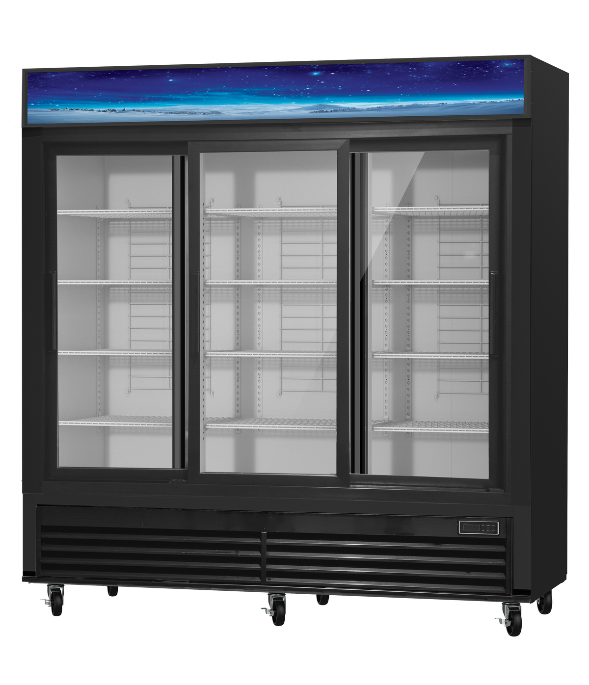 Blue Air BGM69SLB-HC 3-Door Glass Door Merchandiser Refrigerator – Black