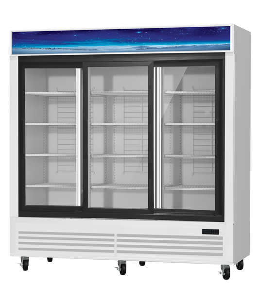 Blue Air BGM69SLW-HC 3-Door Glass Door Merchandiser Refrigerator – White