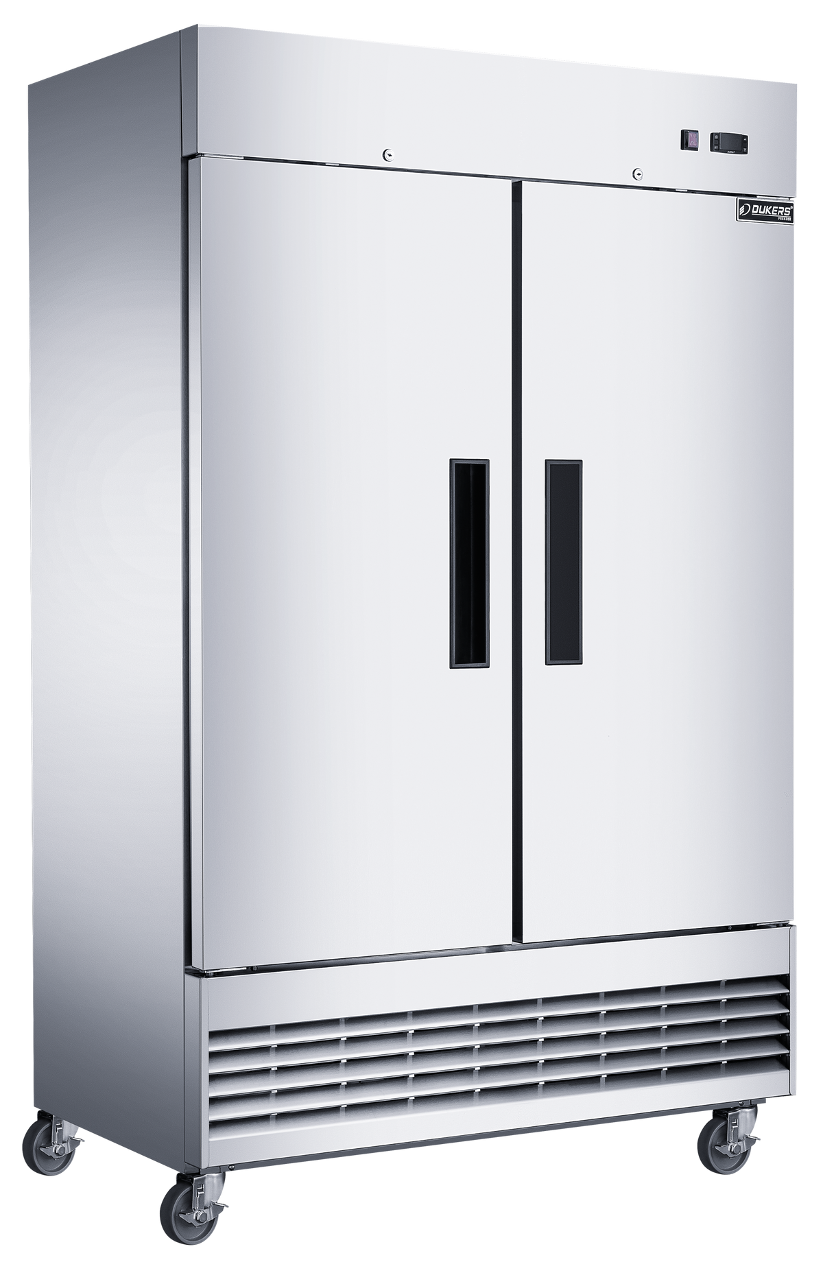 DUKERS D47ER Double Door Shallow Depth Reach In Refrigerator, Bottom Mount Compressor