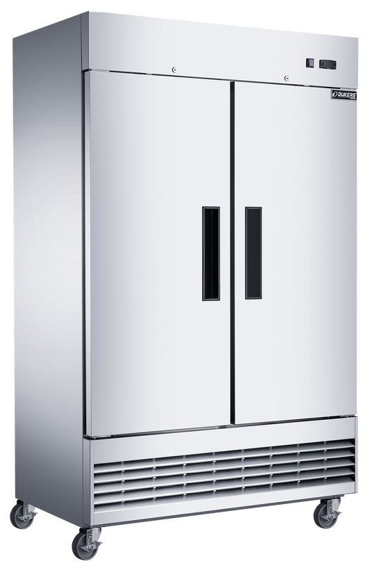 DUKERS D47ER Double Door Shallow Depth Reach In Refrigerator, Bottom Mount Compressor