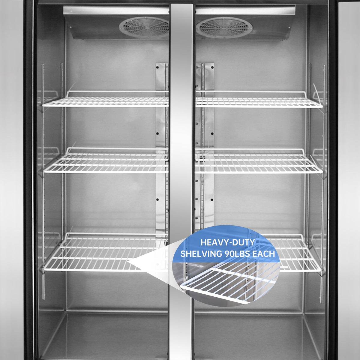 WESTLAKE WK-48R Reach-In Refrigerator 48" 2-Door 36 Cu.ft Stainless Steel