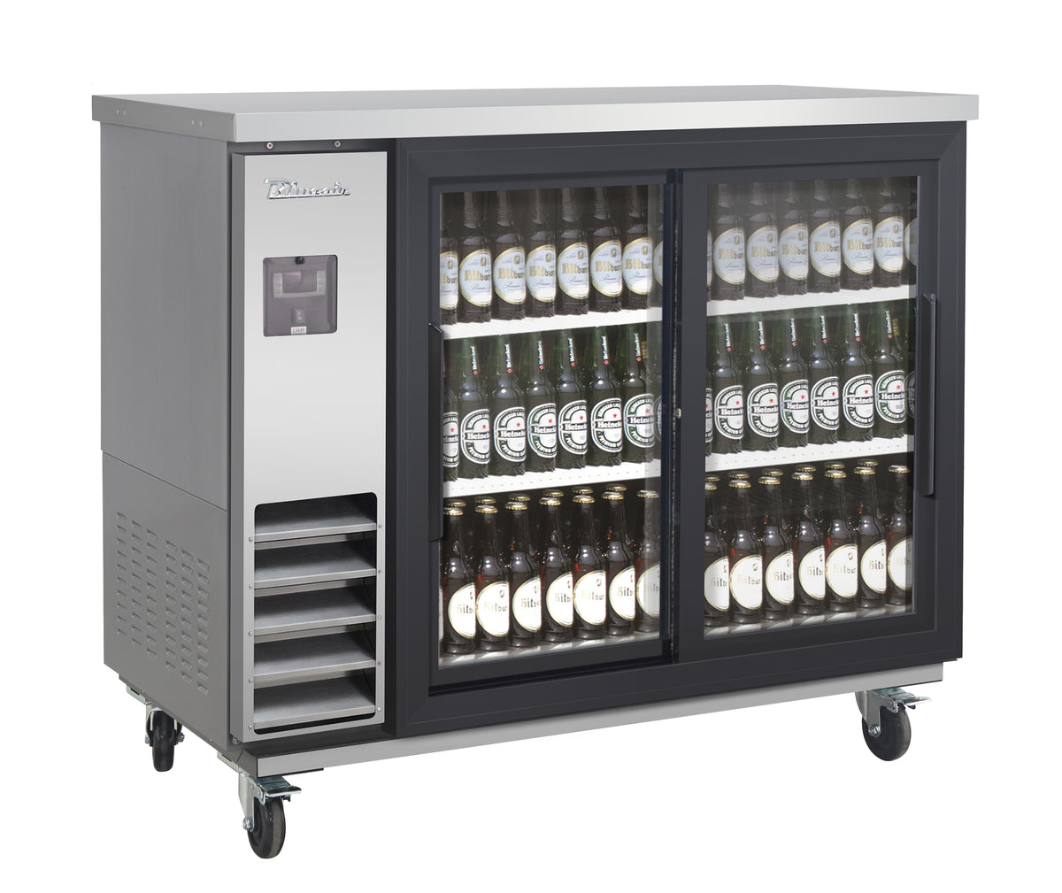 Blue Air BLNBB-48SG-SL-HC 2-Door Back Bar Cooler - Narrow Depth