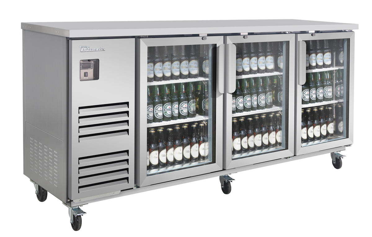 Blue Air BLBB90-4SG-HC 3-Door Glass Door Back Bar Cooler