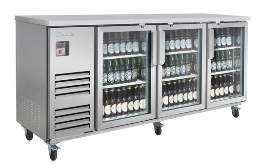 Blue Air BLBB90-4SG-HC 3-Door Glass Door Back Bar Cooler