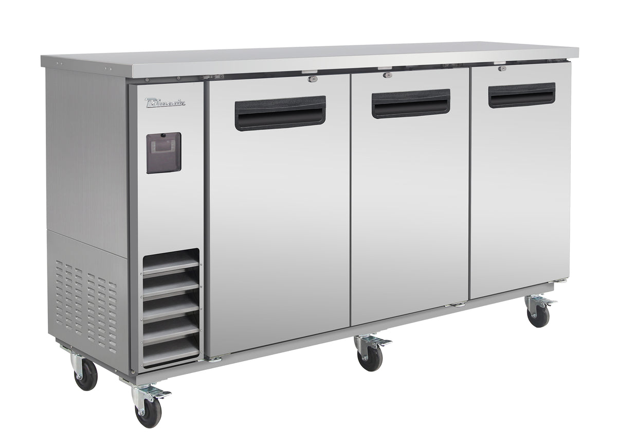 Blue Air BLNBB-72S-HC 3-Door Back Bar Cooler - Narrow Depth
