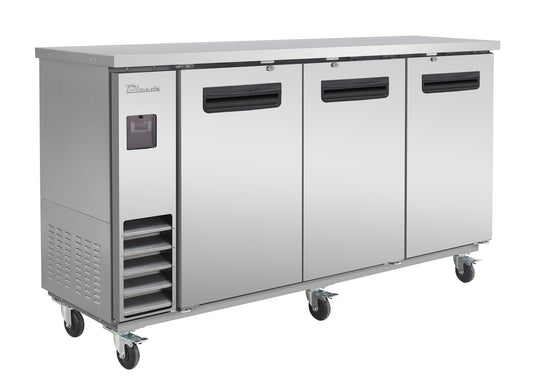 Blue Air BLNBB-72S-HC 3-Door Back Bar Cooler - Narrow Depth