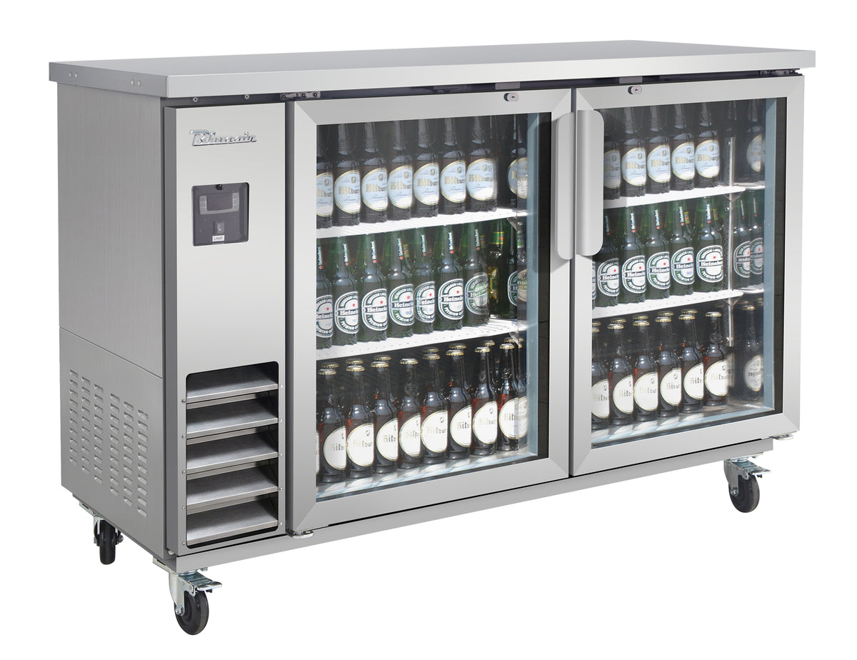 Blue Air BLNBB-60SG-HC 2-Door Back Bar Cooler - Narrow Depth