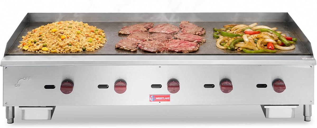 WESTLAKE EGG-60S Gas Griddle 60" 5-Burner 150,000 BTU Stainless Steel