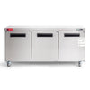 Commercial Undercounter Refrigerator, WESTLAKE 72" Three Door Stainless Steel Lowboy Cooler Worktop Fridge 17.7 Cu.ft