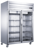 DUKERS D55AR-GS2 Double Glass Door Reach In Refrigerator, Top Mount Compressor