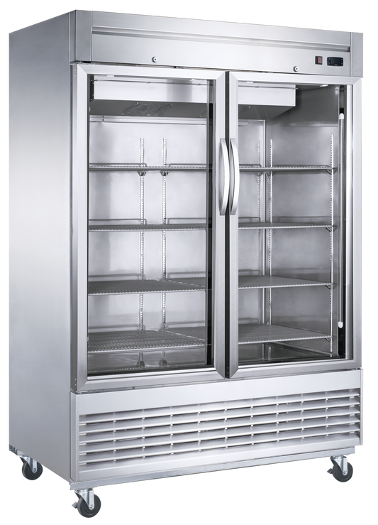 Dukers D55F-GS2 double glass door bottom mount reach-in freezer
