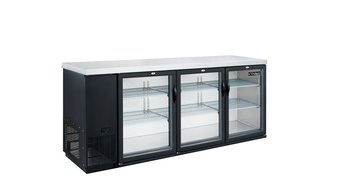 Dukers DBB72-H3 three hinged door back bar cooler